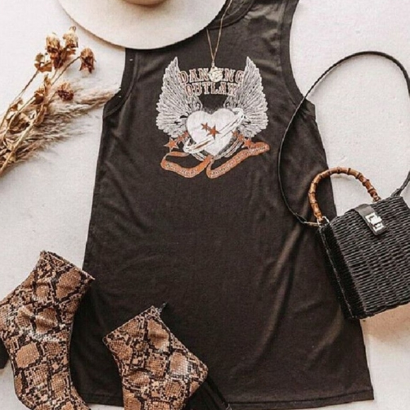 RESTOCKED NWT-  Boho T- Shirt Gypsy Tunic Dress - Picture 3 of 8